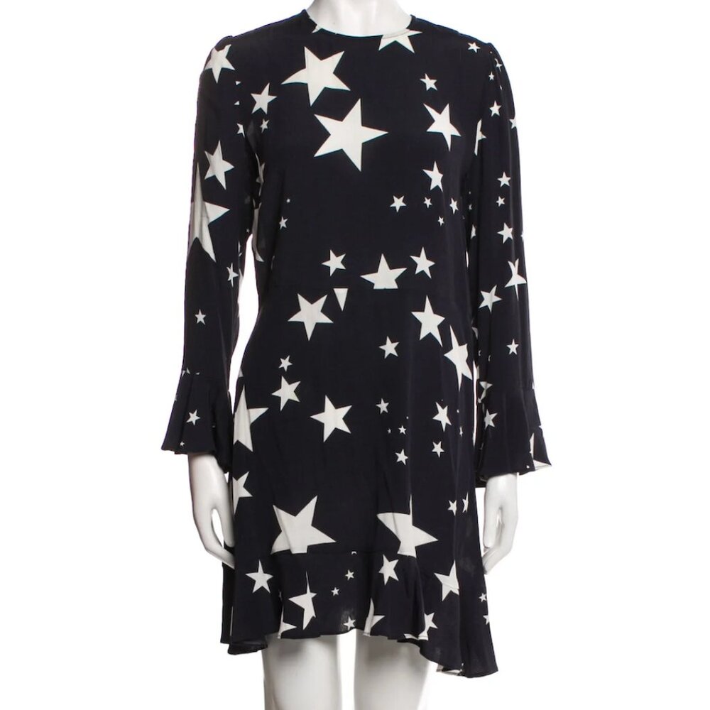 RIXO Black and White Star Pattern Dress - Size S
